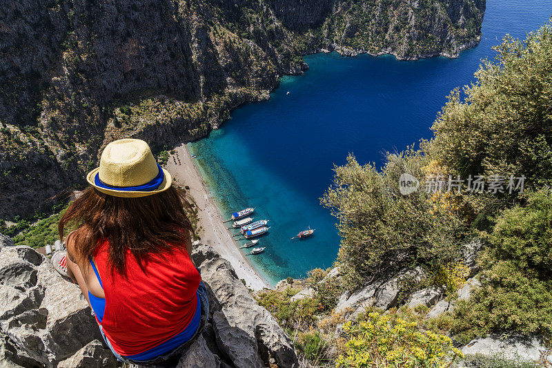 来自Oludeniz的蝴蝶谷。Fethiye /土耳其。